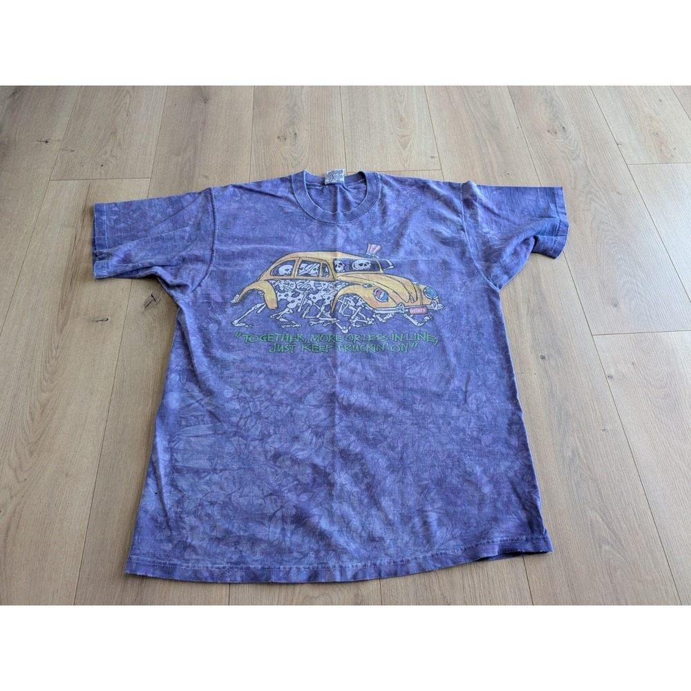 Vintage 1994 Liquid Blue Grateful Dead Bug Truckin' Dead Xing Tie‎ Dye T-Shirt L
